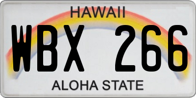HI license plate WBX266