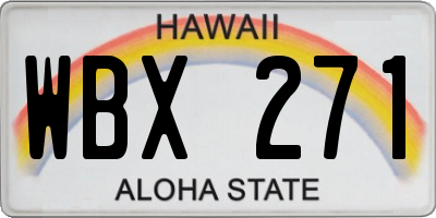 HI license plate WBX271