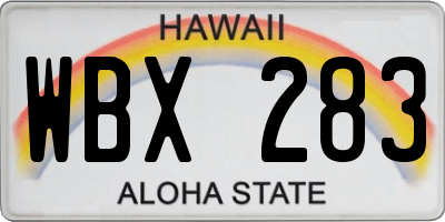 HI license plate WBX283