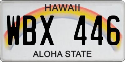 HI license plate WBX446