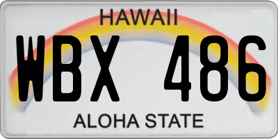 HI license plate WBX486