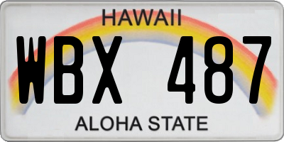 HI license plate WBX487