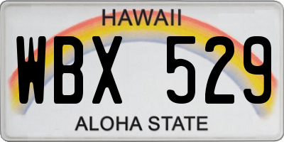 HI license plate WBX529