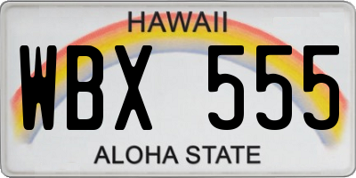 HI license plate WBX555