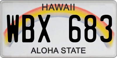 HI license plate WBX683