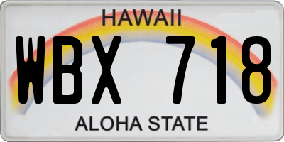 HI license plate WBX718