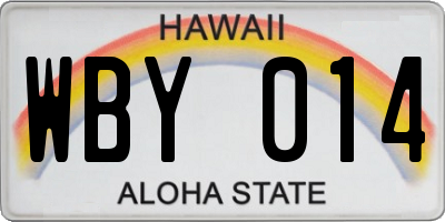 HI license plate WBY014