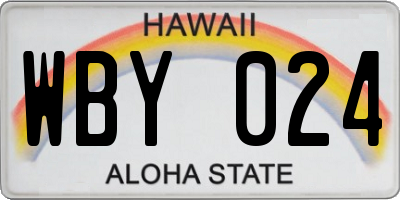 HI license plate WBY024