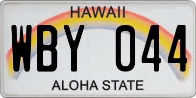 HI license plate WBY044