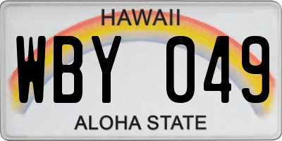 HI license plate WBY049