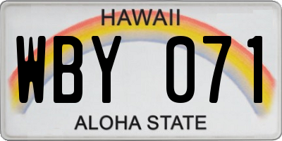 HI license plate WBY071