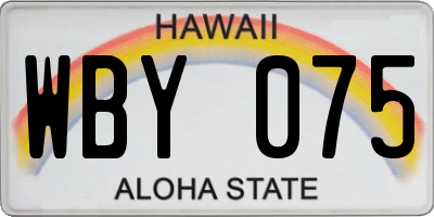 HI license plate WBY075
