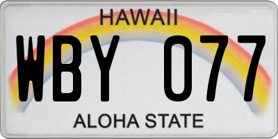 HI license plate WBY077