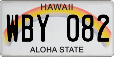 HI license plate WBY082
