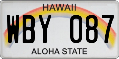 HI license plate WBY087