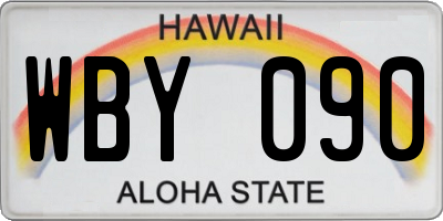 HI license plate WBY090