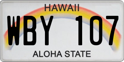HI license plate WBY107