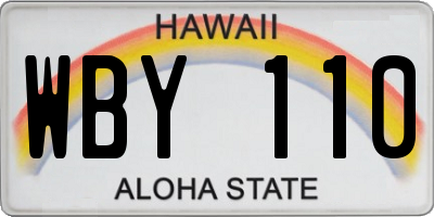 HI license plate WBY110