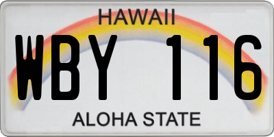 HI license plate WBY116