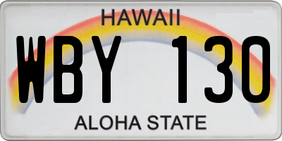 HI license plate WBY130