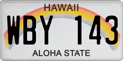 HI license plate WBY143