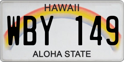 HI license plate WBY149