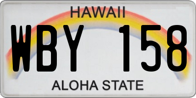HI license plate WBY158