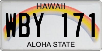 HI license plate WBY171