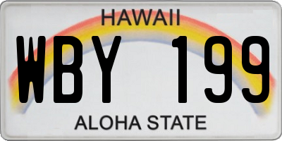 HI license plate WBY199