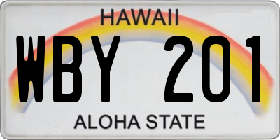 HI license plate WBY201