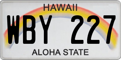 HI license plate WBY227