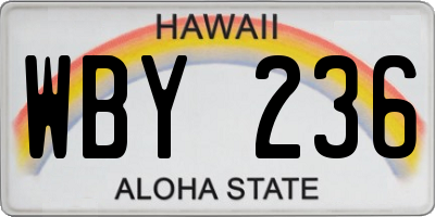 HI license plate WBY236