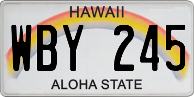 HI license plate WBY245