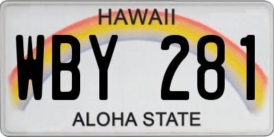 HI license plate WBY281