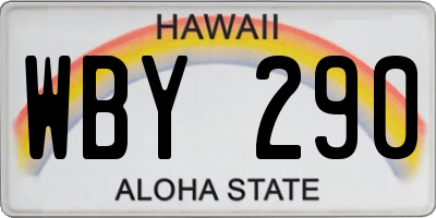 HI license plate WBY290
