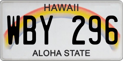 HI license plate WBY296