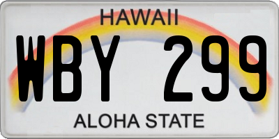 HI license plate WBY299