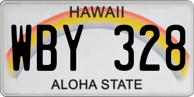 HI license plate WBY328