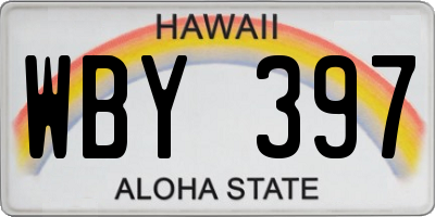 HI license plate WBY397