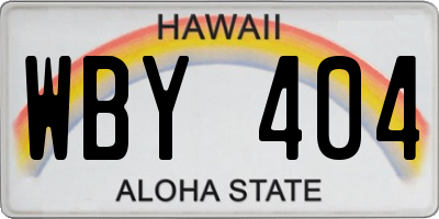 HI license plate WBY404