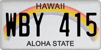 HI license plate WBY415