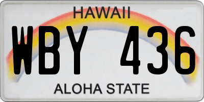 HI license plate WBY436