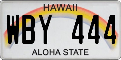 HI license plate WBY444