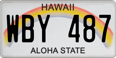 HI license plate WBY487