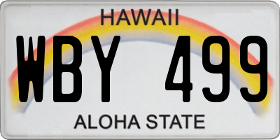 HI license plate WBY499