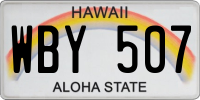 HI license plate WBY507