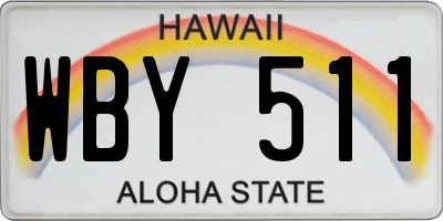 HI license plate WBY511