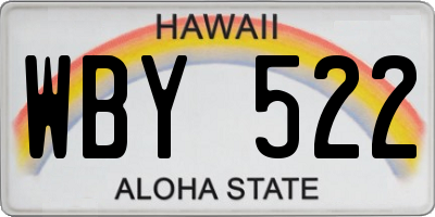 HI license plate WBY522
