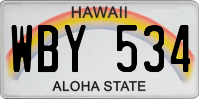 HI license plate WBY534