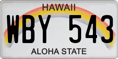 HI license plate WBY543